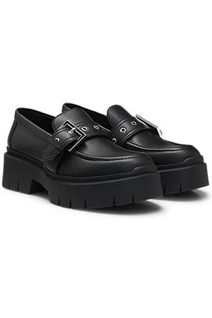 HUGO BOSS Loafers van imitatieleer met gesp
