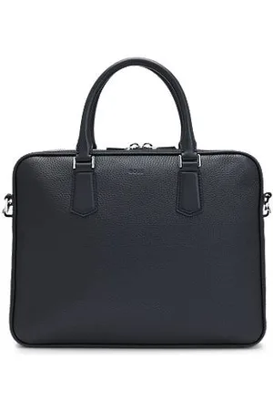 HUGO BOSS Aktetas van Italiaans leer met kenmerkende details