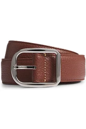 HUGO BOSS Riem van Italiaans leer met afgeronde doorngesp