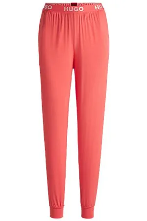 HUGO BOSS Pyjamabroek van stretchjersey met logotailleband