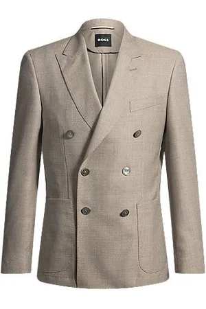 HUGO BOSS Slim-fit blazer van scheerwol met dessin
