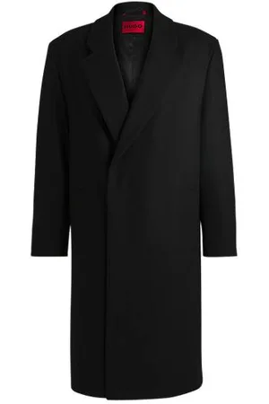 HUGO BOSS Relaxed-fit mantel van een wolmix