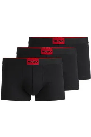 HUGO BOSS Set van drie korte boxershorts met logotailleband van stretchkatoen