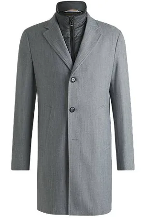HUGO BOSS Slim-fit mantel met uitneembare binnenlaag
