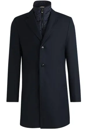 HUGO BOSS Slim-fit mantel met uitneembare binnenlaag