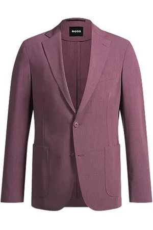 HUGO BOSS Slim-fit colbert van stretchmateriaal met microdessin