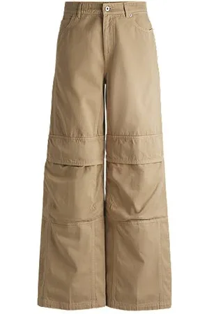 HUGO BOSS Cargobroek van katoenen twill met wijde pijpen
