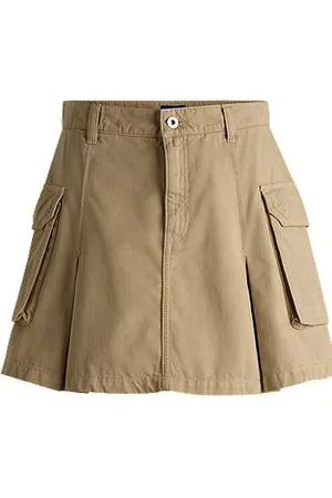 HUGO BOSS Cargorok van katoenen twill met geplooide voorkant