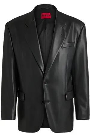 HUGO BOSS Oversized-fit blazer van imitatieleer