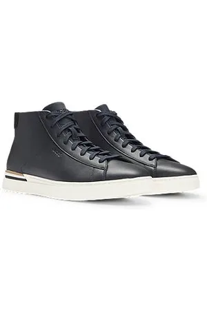 HUGO BOSS Hoge leren sneakers met kenmerkende streep