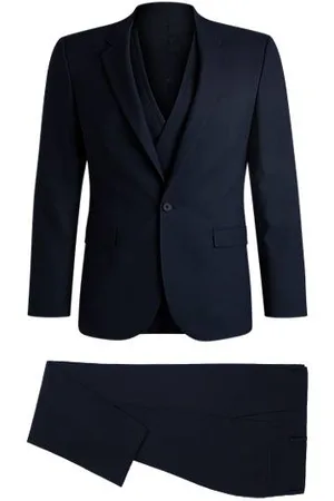 HUGO BOSS Supersmal driedelig pak van stretchmateriaal