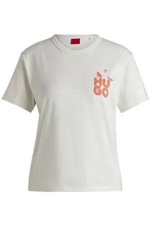 HUGO BOSS Katoenen T-shirt met grafische seizoensprint