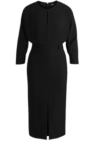 HUGO BOSS Jurk van gemengde materialen met tailledetails
