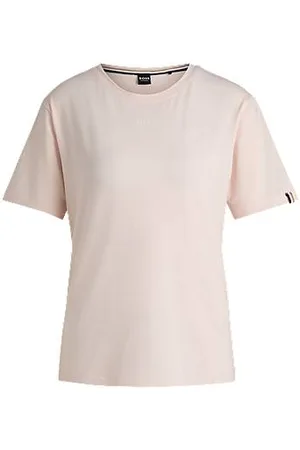 HUGO BOSS Jersey pyjamashirt van stretchkatoen met logoprint