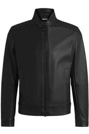 HUGO BOSS SELECTED BY SHOHEI OHTANI Regular-fit jas van generfd nappaleer