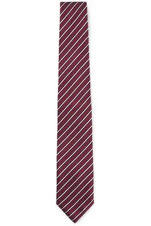 HUGO BOSS Diagonaal gestreepte stropdas van een jacquardgeweven zijdemix