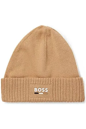 HUGO BOSS Gebreide kindermuts met logo in rubberlook