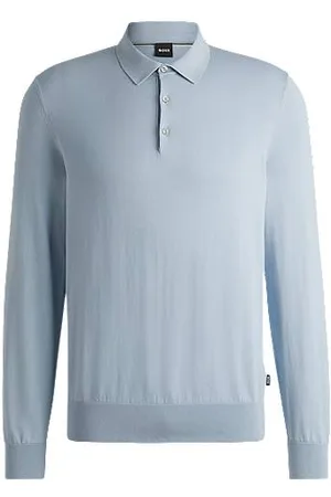 HUGO BOSS Regular-fit gebreide polo van katoenen jersey