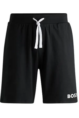 HUGO BOSS Short van katoenen badstof met contrasterend logo en trekkoord