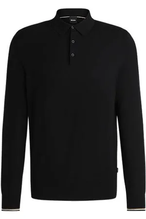 HUGO BOSS Regular-fit gebreide polo van katoenen jersey