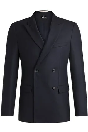 HUGO BOSS Slim-fit colbert van stretchmateriaal met microdessin