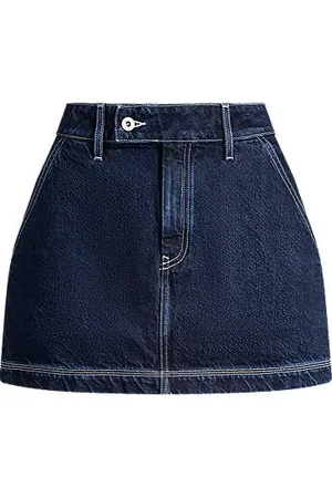 HUGO BOSS Minirok van denim met contraststiksels