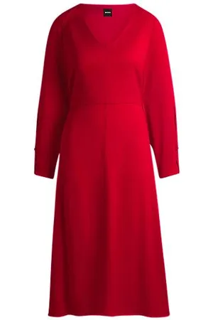 HUGO BOSS Jurk met V-hals en manchetten met knoop