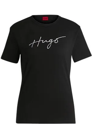 HUGO BOSS Katoenen T-shirt met ronde hals en seizoensprint