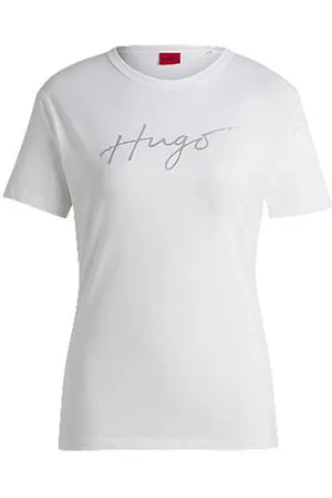 HUGO BOSS Katoenen T-shirt met ronde hals en seizoensprint