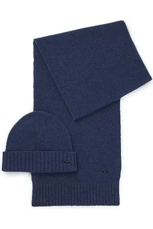 HUGO BOSS Cadeauset met beanie en sjaal van een wolmix