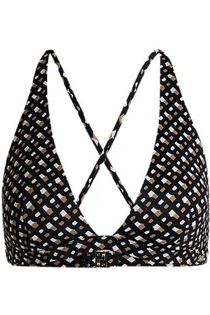 HUGO BOSS Bikinitop met monogramprint en logobedeltje