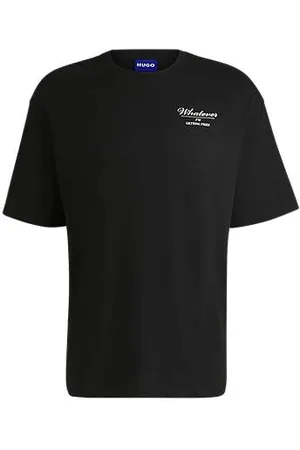 HUGO BOSS Oversized-fit T-shirt van katoenen jersey met sloganprints