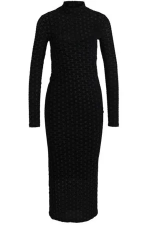 HUGO BOSS Jurk van transparante mesh met all-over-logoprint