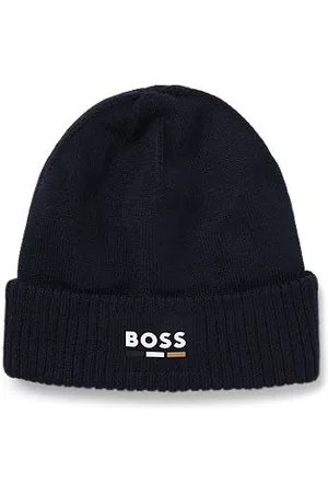 HUGO BOSS Gebreide kindermuts met logo in rubberlook