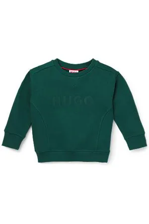 HUGO BOSS Sweatshirt voor kinderen van een katoenmix met logostiksel
