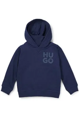 HUGO BOSS Kinderhoodie van een katoenmix met tweedelig logo