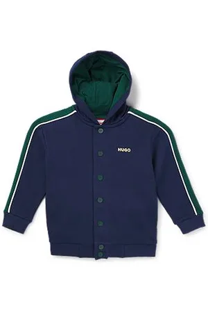 HUGO BOSS Kinderhoodie met rits, biezen en logo