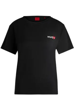 HUGO BOSS Pyjamashirt van een modalmix met logoprint