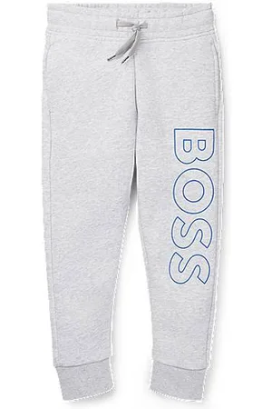 HUGO BOSS Trainingsbroek voor kinderen van een katoenmix met verticale logoprint
