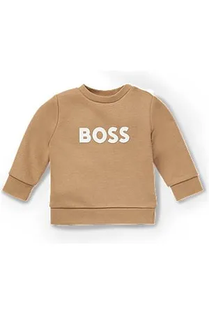 HUGO BOSS Fleece kindersweatshirt van een katoenmix met logoprint