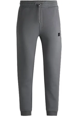 HUGO BOSS Trainingsbroek van een katoenmix met tweedelig logo