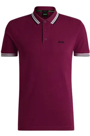 HUGO BOSS Paddy-polo van katoenpiqué met een logo op de onderkraag