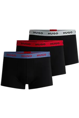 HUGO BOSS Set van drie korte boxershorts met logotailleband van stretchkatoen