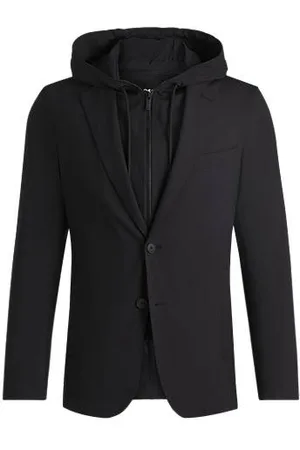 HUGO BOSS Slim-fit colbert met uitneembare binnenkant met capuchon