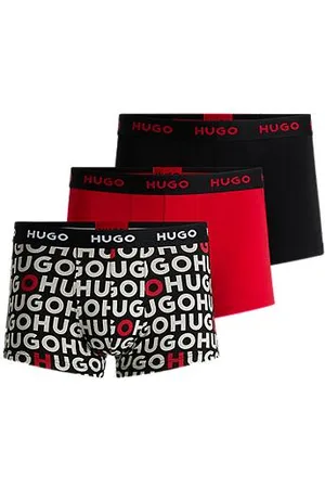 HUGO BOSS Set van drie korte boxershorts met logotailleband van stretchkatoen