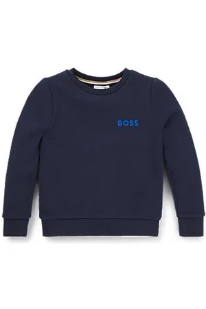 HUGO BOSS Fleece kindersweatshirt van een katoenmix met logoprint