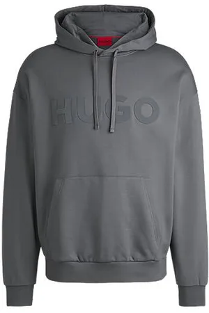 HUGO BOSS Oversized-fit hoodie van katoenen sweatstof met ton-sur-ton logo