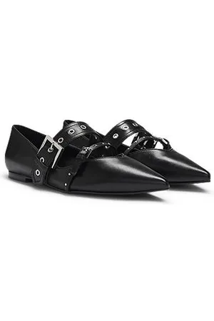 HUGO BOSS Ballerinapumps van nappaleer met gespbanjes