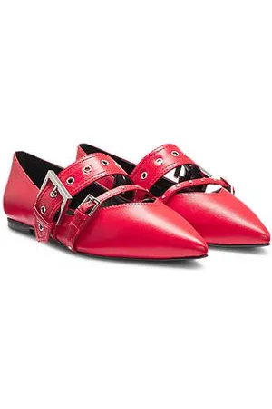 HUGO BOSS Ballerinapumps van nappaleer met gespbanjes