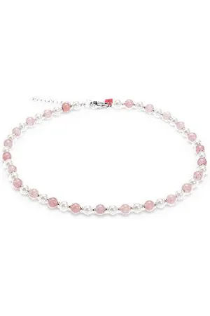 HUGO BOSS Verstelbare ketting met natuurlijke parels en roze stenen